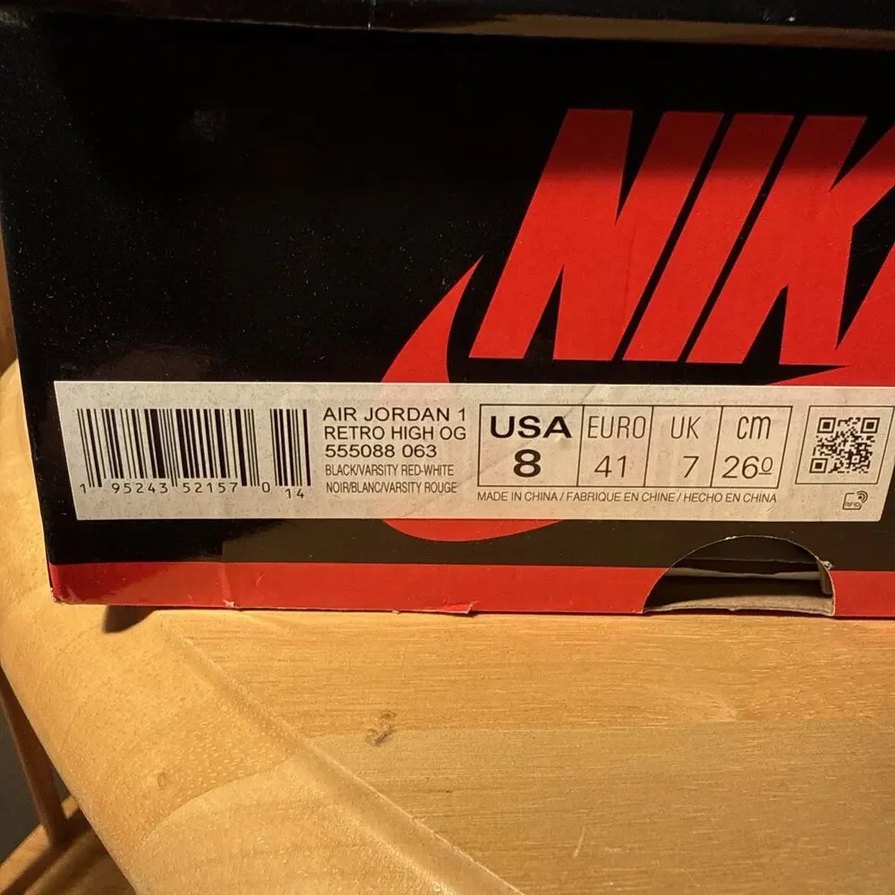 Nike Air Jordan 1 Retro High OG Patent Bred High Top Black/Red 555088-063 OG BOX